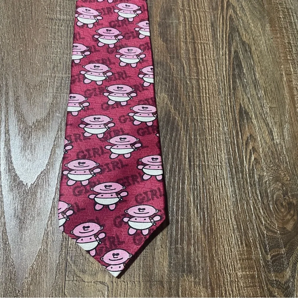 IT'S A GIRL-MARCOART Silk Tie Pink/Red RALPH MARLIN gender reveal,‎ announcement